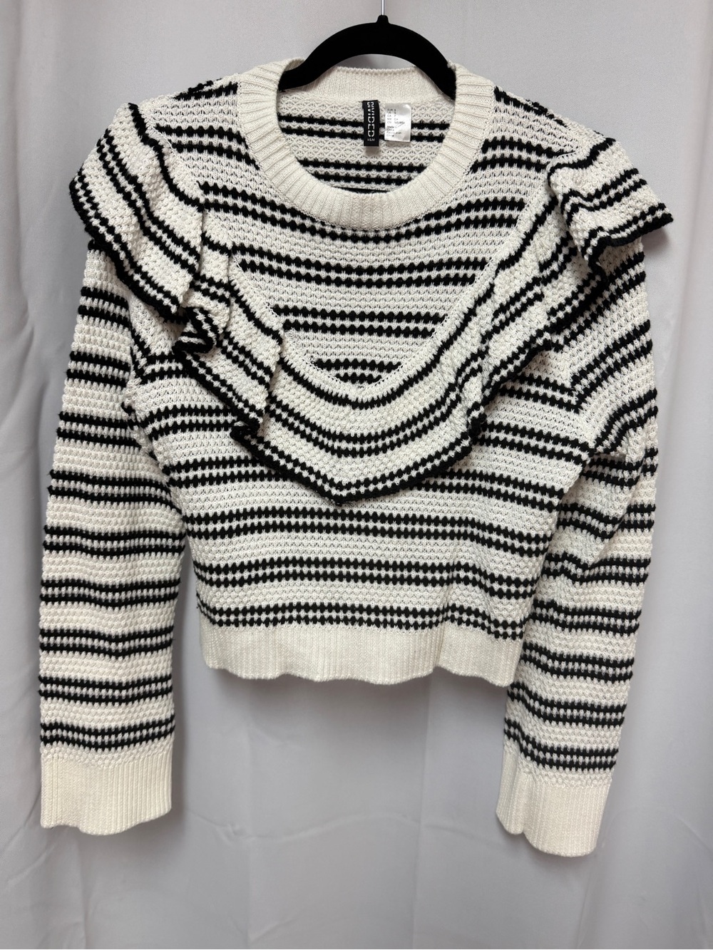 Ruffled Striped Sweater